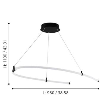 Eglo 99429 - Светодиодная люстра на тросе ALAMEDILLA LED/27W/230V