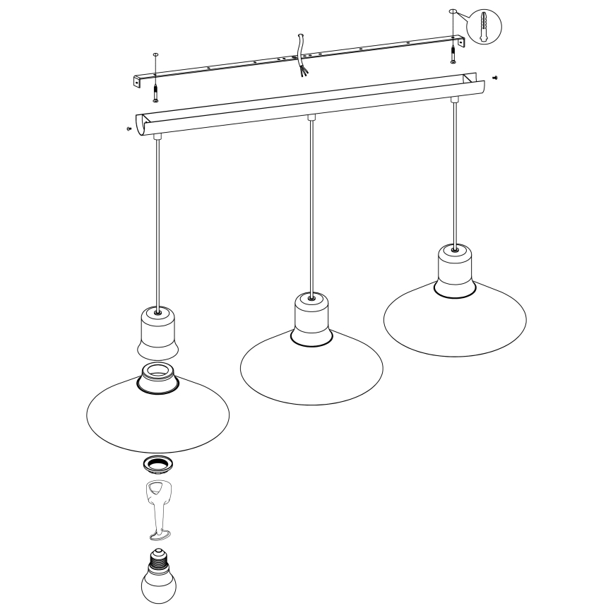 Eglo - Люстра на тросе 3xE27/28W/230V