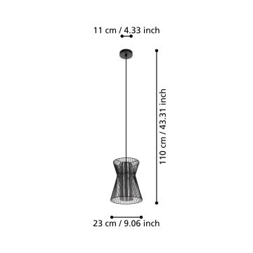 Eglo - Люстра на тросе 1xE27/40W/230V черная