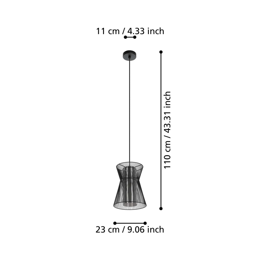 Eglo - Люстра на тросе 1xE27/40W/230V черная