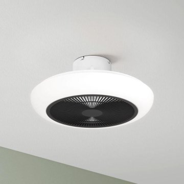 Eglo - Светодиодный потолочный вентилятор с регулированием яркости LED/25,5W/230V белый/черный + дистанционное управление