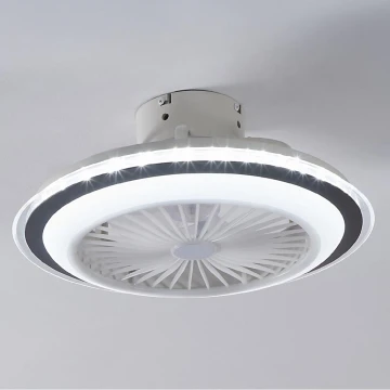 Eglo - Светодиодный потолочный вентилятор с регулированием яркости LED/25,5W/230V белый/серый 2700-6500K + дистанционное управление