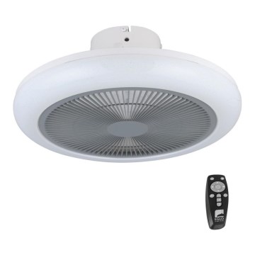 Eglo - Светодиодный потолочный вентилятор с регулированием яркости LED/25,5W/230V серый + дистанционное управление