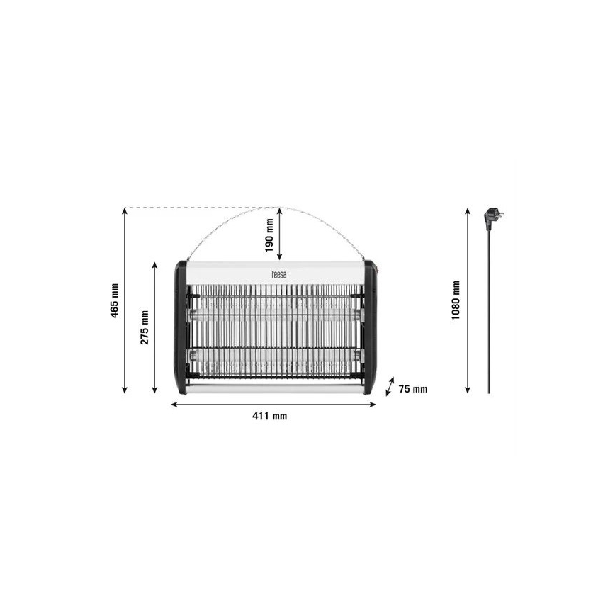 Електрична пастка для комах 2x10W/230V 80м2