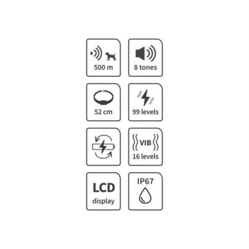 Електричний нашийник для дресирування собак 52см 500м 3,7V IP67