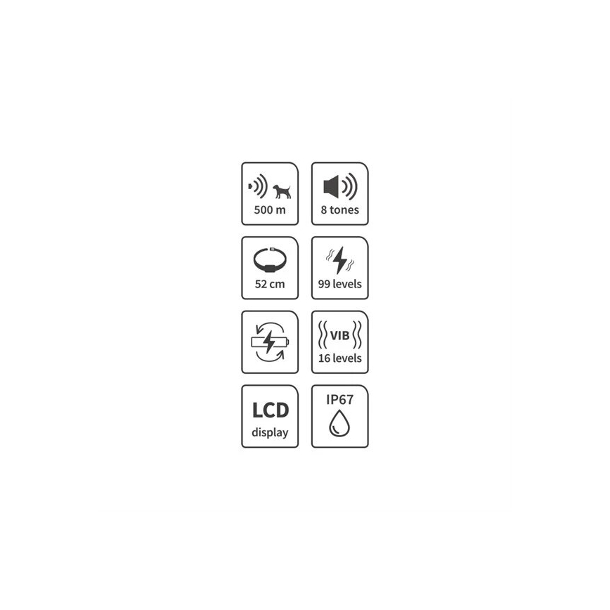 Електричний нашийник для дресирування собак 52см 500м 3,7V IP67
