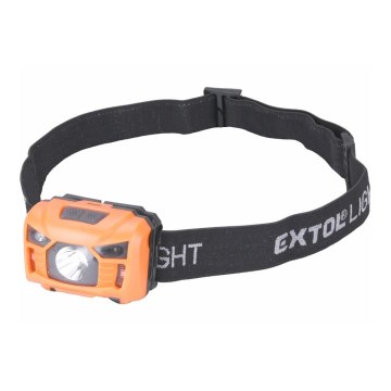 Extol - Светодиодный аккумуляторный налобный фонарь с датчиком LED/3W/1200 mAh/3,7V оранжевый/черный