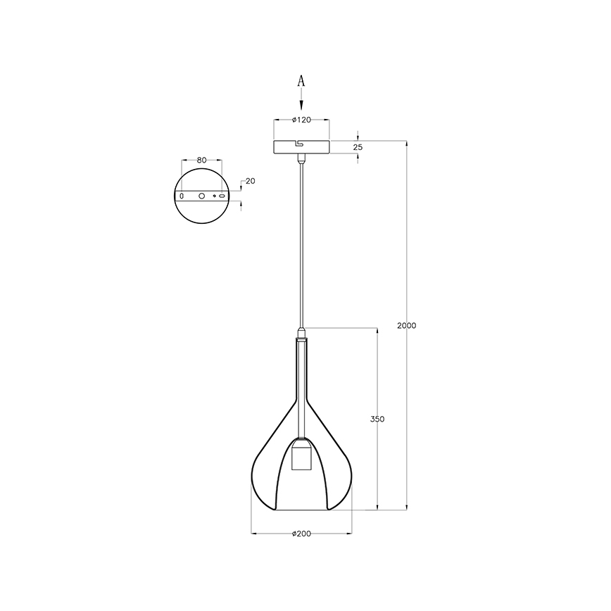 Fabas Luce 3481-40-241 - Подвесная люстра LILA 1xE27/40W/230V прозрачный