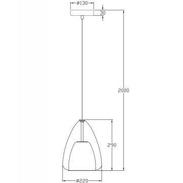 Fabas Luce 3673-40-125 - Підвісна люстра BRITTON 1xE27/40W/230V золотий