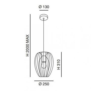 Fabas Luce 3677-45-101 - Підвісна люстра CAMP 1xE27/40W/230V чорний