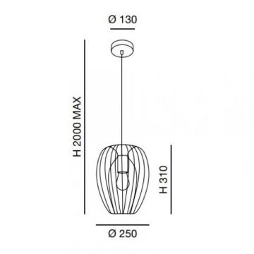 Fabas Luce 3677-45-225 - Підвісна люстра CAMP 1xE27/40W/230V золотий