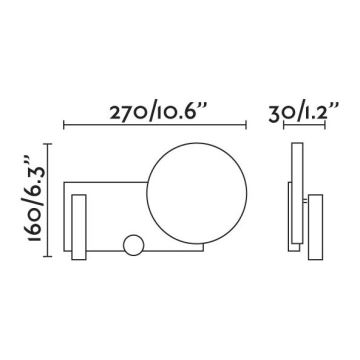 FARO 20065 - LED Настінна лампа з регулюванням яскравості KLEE LED/10W/230V + LED/3W права