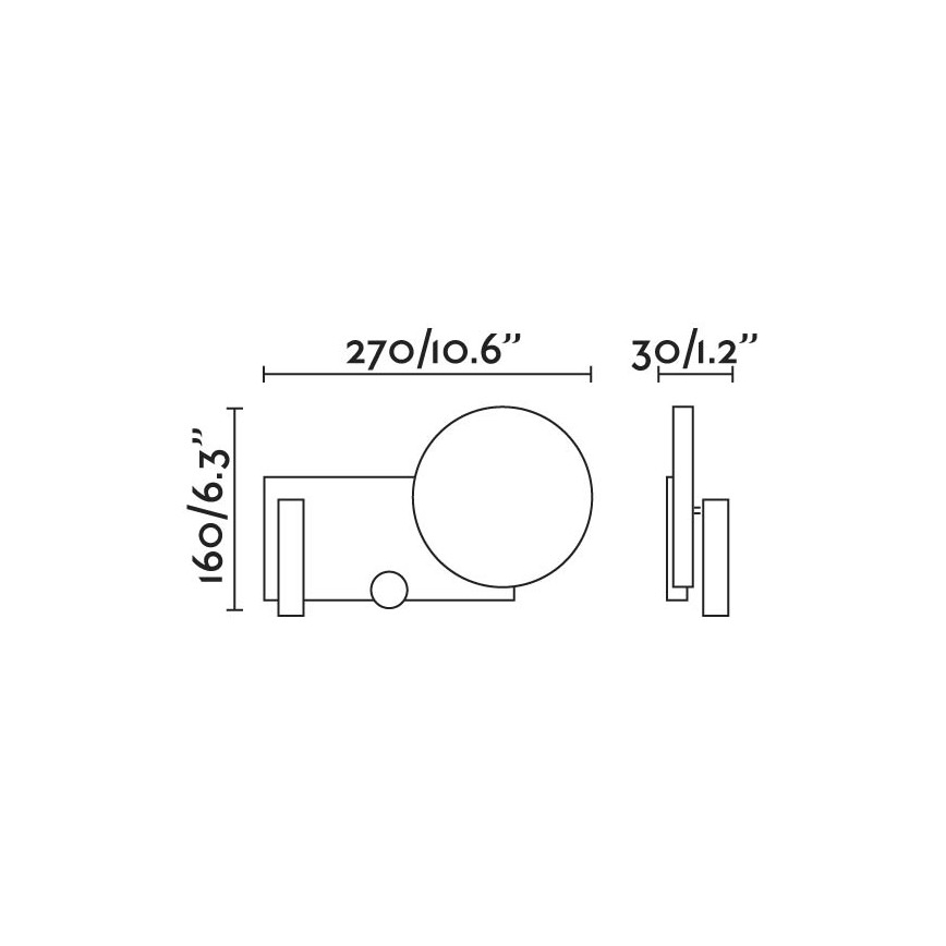 FARO 20065 - LED Настінна лампа з регулюванням яскравості KLEE LED/10W/230V + LED/3W права