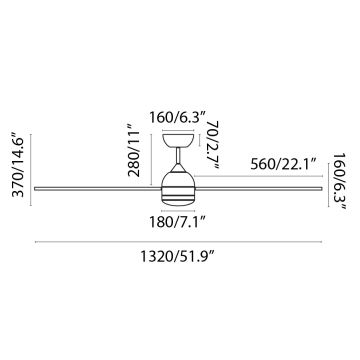 FARO 33524WP - Светодиодный потолочный вентилятор POROS L LED/19W/230V дерево/белый диаметр 132 см SMART + дистанционное управление