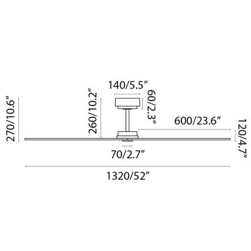 FARO 34100 - Потолочный вентилятор MILOS черный + дистанционное управление