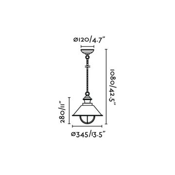 FARO 71139 - Зовнішній підвісний світильник NAUTICA 1xE27/11W/230V