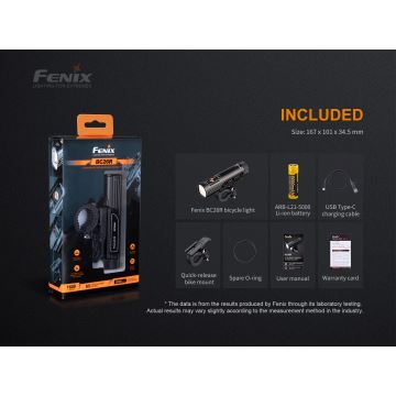 Fenix BC26R - Акумуляторний велосипедний LED ліхтар LED/USB IP68 1600 lm 65 год