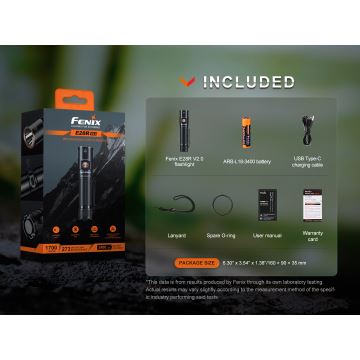 Fenix E28RV20 - LED акумуляторний ліхтарик з регулюванням яскравості LED/USB IP68 1700 лм 260 год