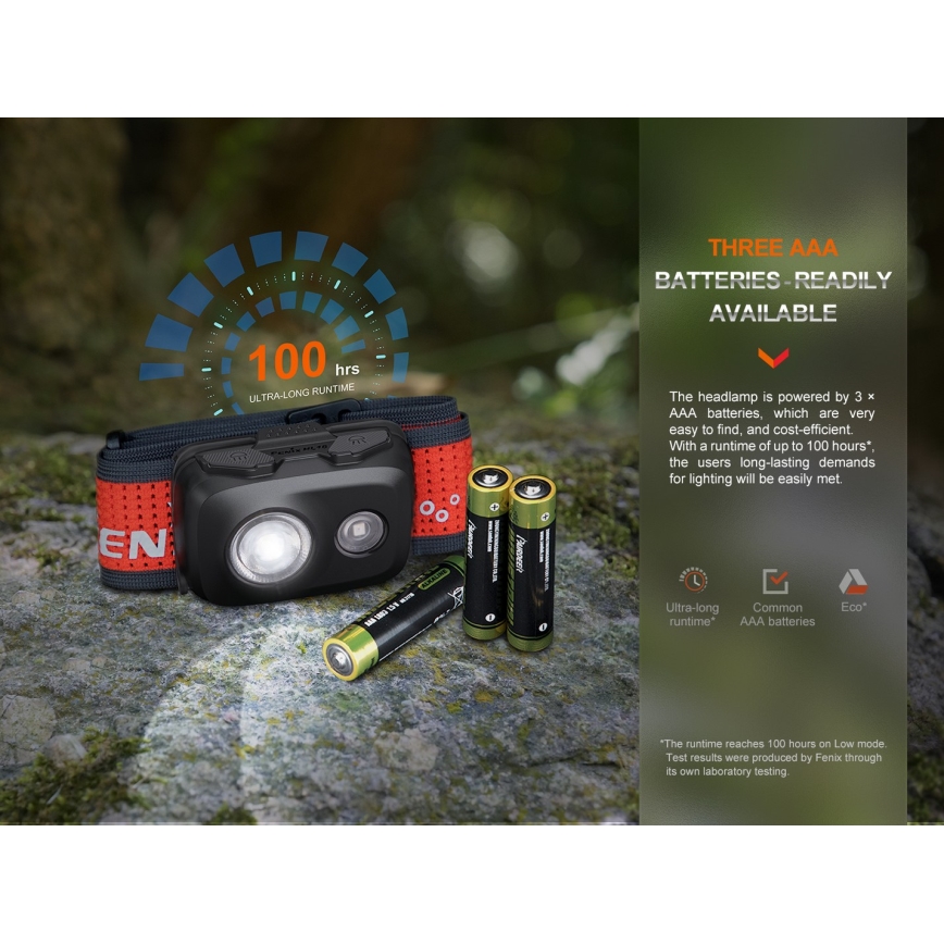 Fenix HL16V2GRN - Светодиодный налобный фонарик LED/3xAAA IP66 450 лм 200 ч зеленый