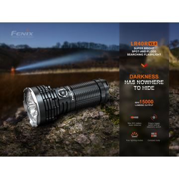 Fenix LR40RV20 - Світлодіодний акумуляторний ліхтарик LED/USB IP68 15000 лм 177 г