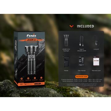 Fenix LR40RV20 - Світлодіодний акумуляторний ліхтарик LED/USB IP68 15000 лм 177 г