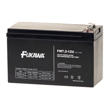 FUKAWA FW 7,2-12 F1U - Свинцево-кислотний акумулятор 12V/7,2Ah/faston 4,7 мм