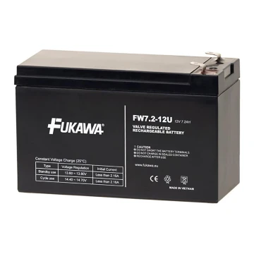 FUKAWA FW 7,2-12 F2U - Свинцево-кислотний акумулятор 12V/7,2Ah/faston 6,3 мм