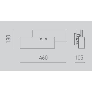 Gea Luce LARA A P arg - Настінний світильник LARA 2xE14/42W/230V срібний