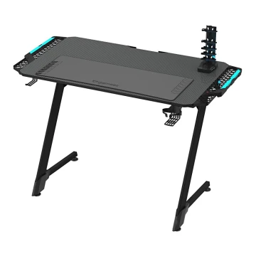Геймерский стол SNAKE со светодиодной RGB-подсветкой 100x60 см черный