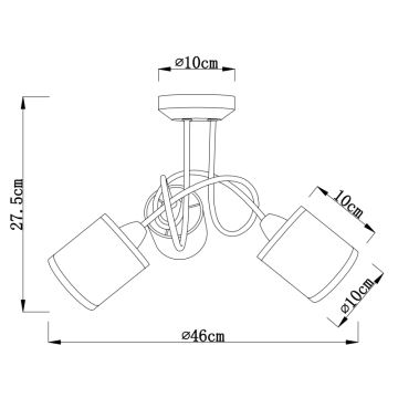 Globo 15185-3D - Припотолочная люстра PACO 3xE14/25W/230V