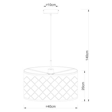 Globo 15229H - Люстра на тросе CLARKE 1xE27/60W/230V