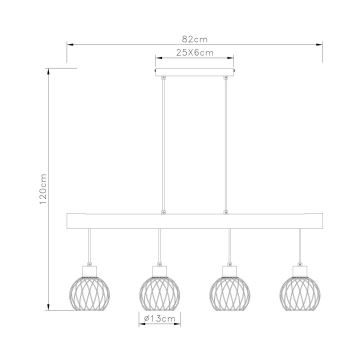 Globo - Подвесная люстра 4xE27/15W/230V