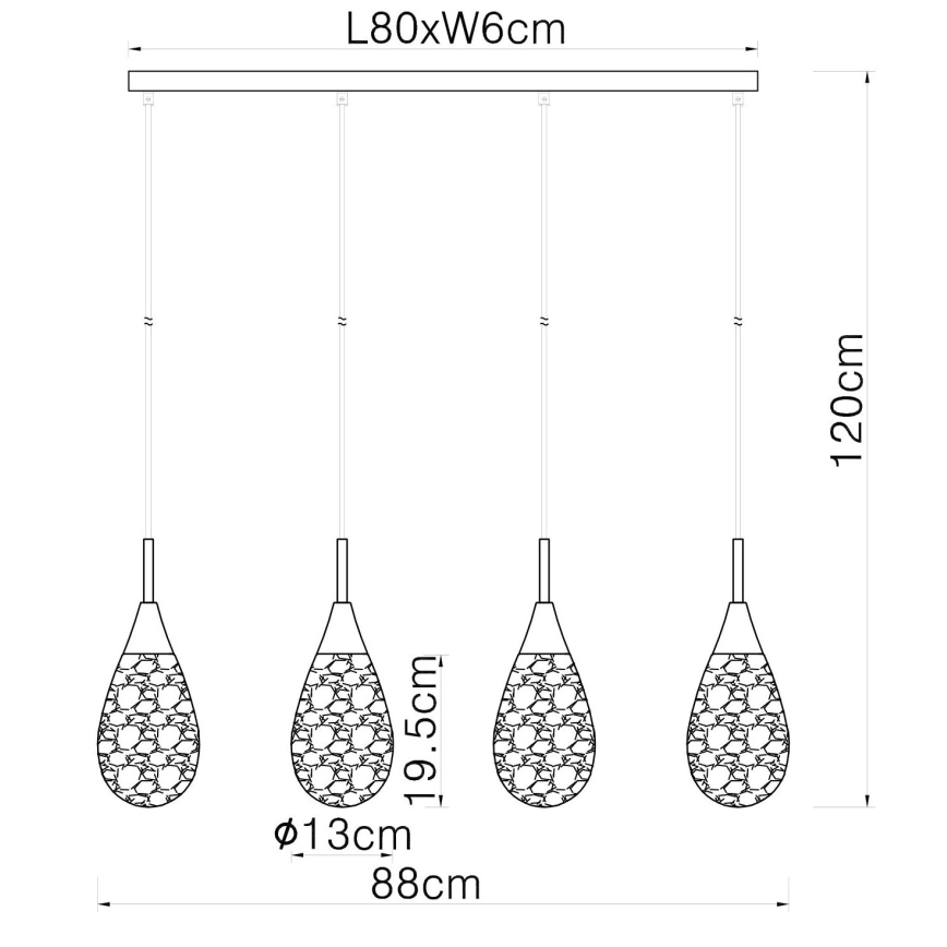 Globo - Підвісна люстра 4xE14/9W/230V