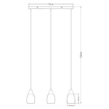 Globo - Подвесная люстра 3xE27/15W/230V