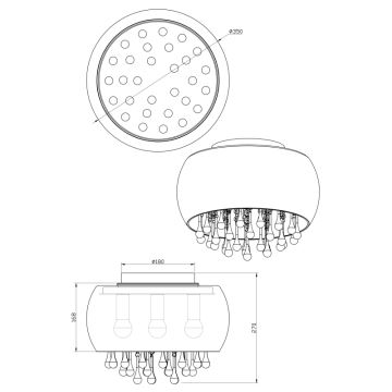 Globo 15809D - Потолочный светильник KALLA 5xE14/25W/230V