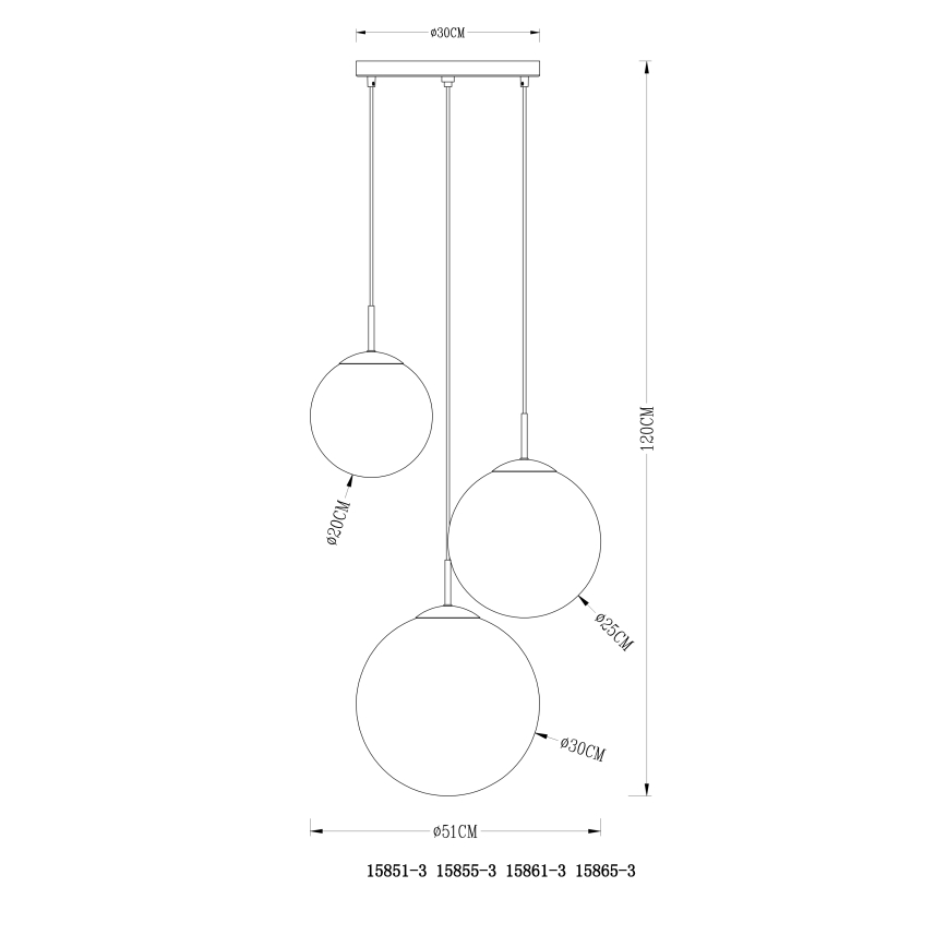 Globo - Подвесная люстра 3xE27/40W/230V диаметр 51 см