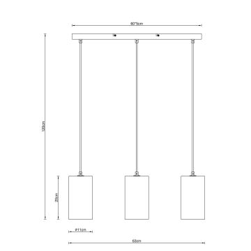 Globo - Подвесная люстра 3xE14/25W/230V