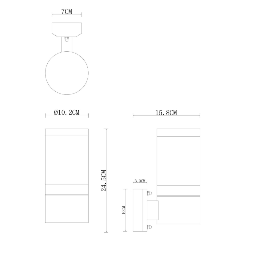 Globo - Уличный настенный светильник 1xE27/60W/230V IP44