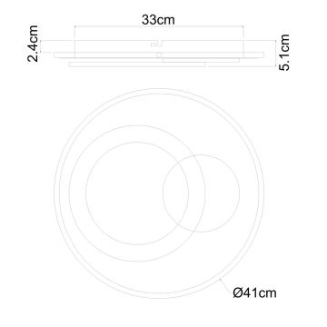 Globo - Светодиодный потолочный светильник с регулированием яркости LED/36W/230V + дистанционное управление