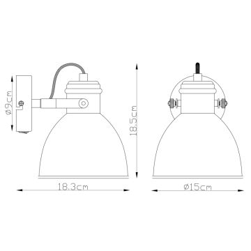 Globo - Настінний точковий світильник 1xE27/40W/230V