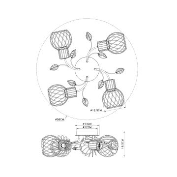 Globo - Пристельова люстра 4xE27/40W/230V