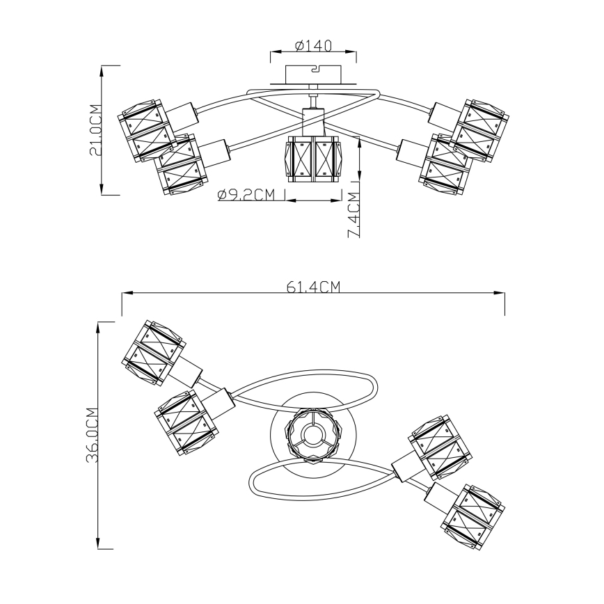 Globo 54357-5 - Припотолочная люстра INDIANA 5xE14/40W/230V