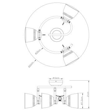 Globo 54651-3 - Прожектор HERNAN 3xE14/40W/230V