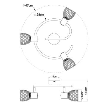 Globo - Точечный светильник 3xE14/40W/230V матовый хром