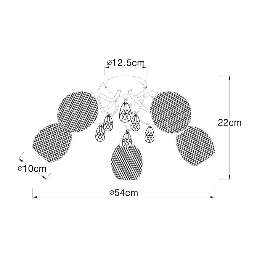 Globo - Припотолочная люстра 5xE14/40W/230V