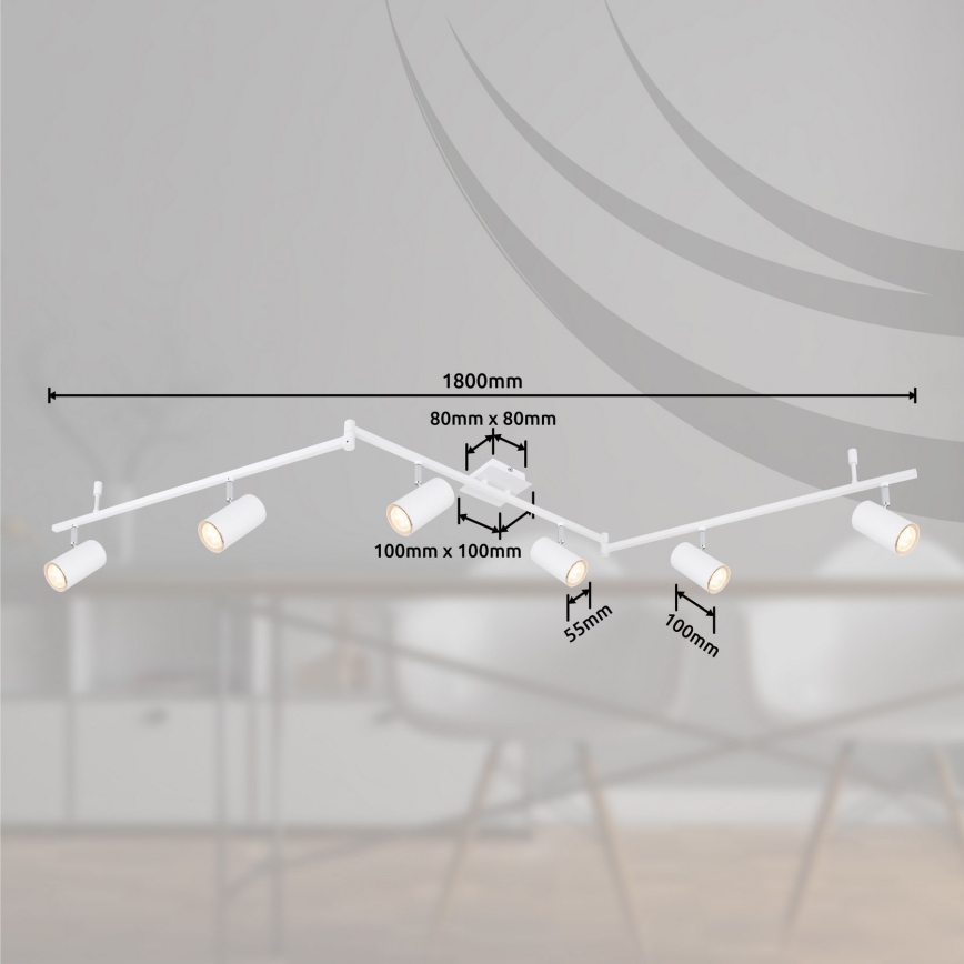 Globo - Точечный светильник 6xGU10/35W/230V белый