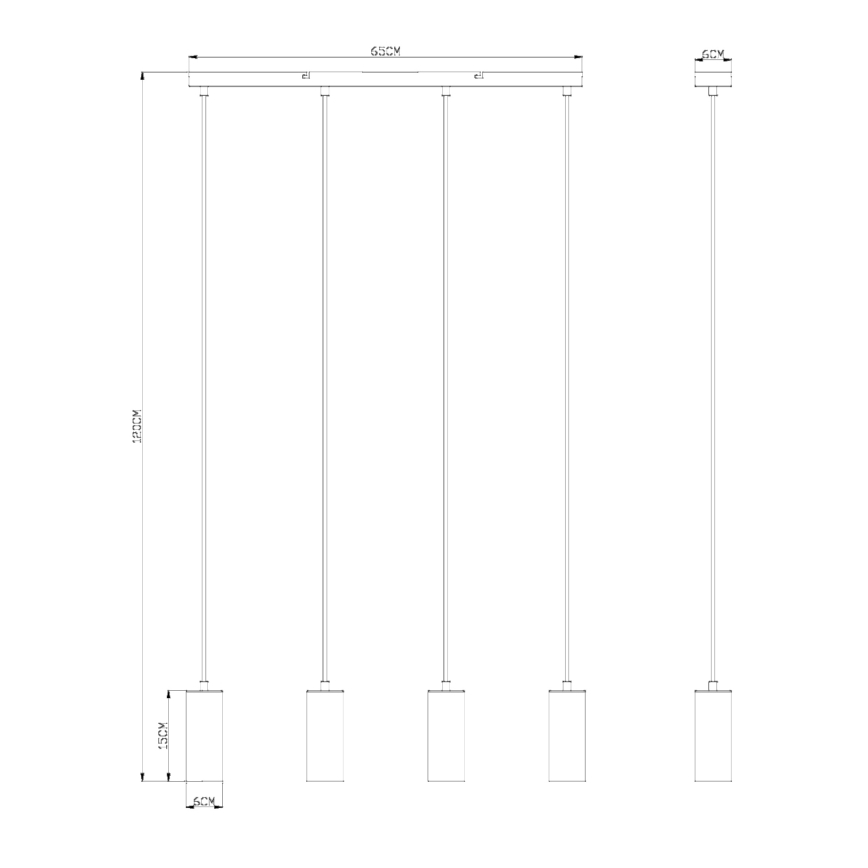 Globo - Подвесная люстра 4xGU10/35W/230V черная