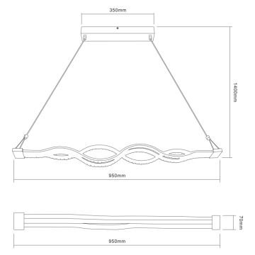 Globo 67109-30 - Светодиодная подвесная люстра с регулированием яркости PILLA 1xLED/30W/230V + дистанционное управление