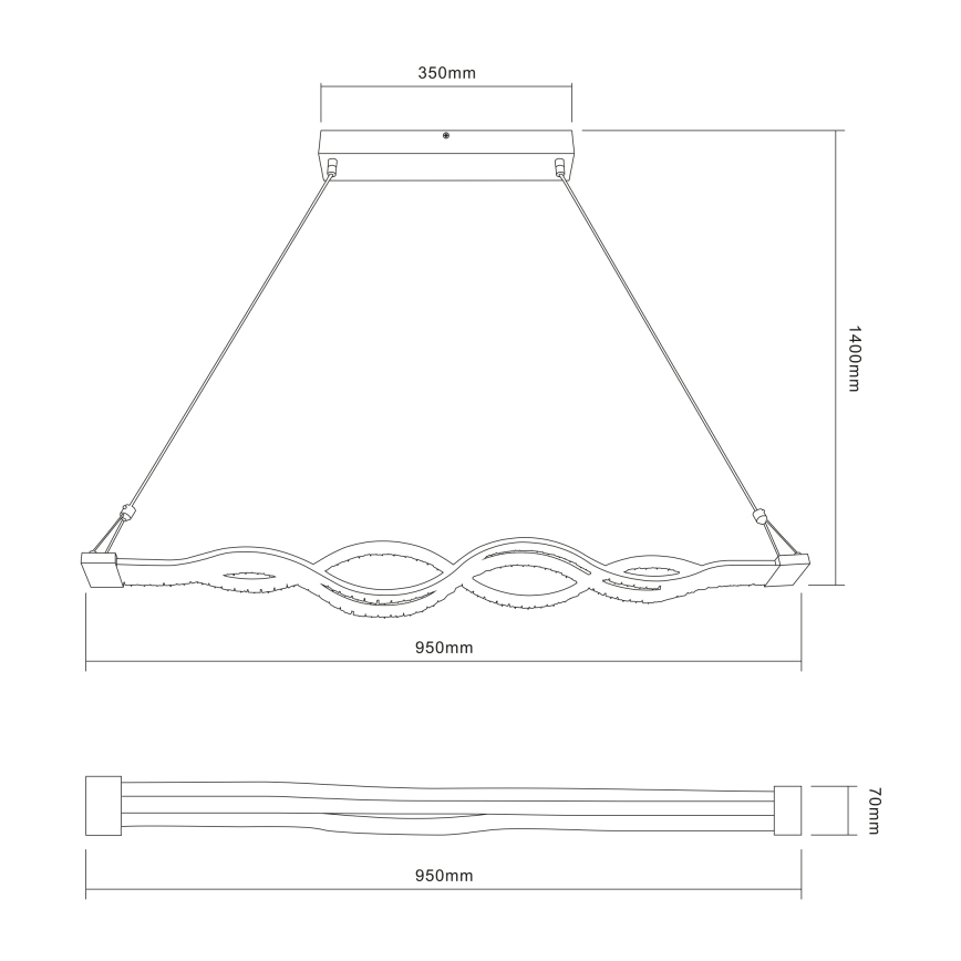 Globo 67109-30 - Светодиодная подвесная люстра с регулированием яркости PILLA 1xLED/30W/230V + дистанционное управление