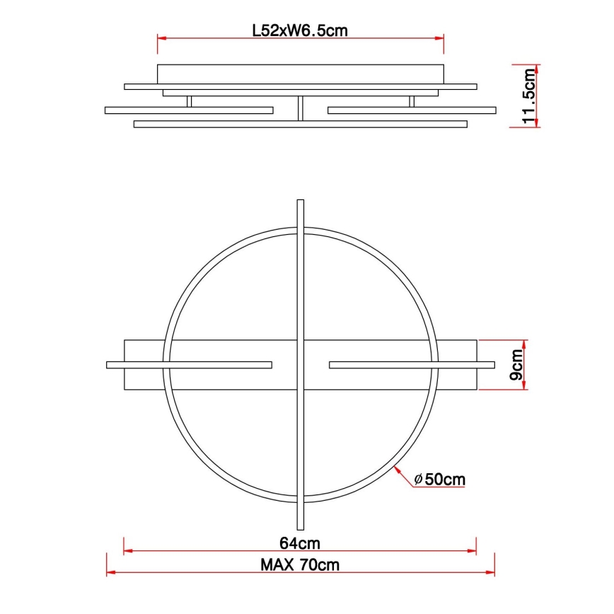 Globo - Светодиодный потолочный светильник LED/44W/230V